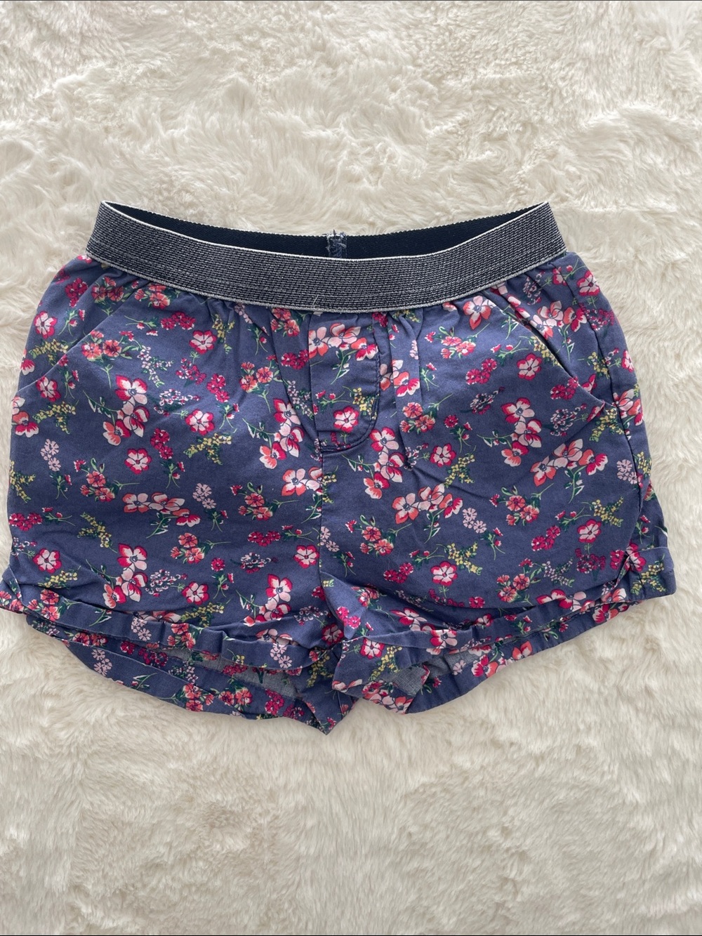 SALE! GAP Kids Navy Floral Elastic-Waist Shorts Size 4